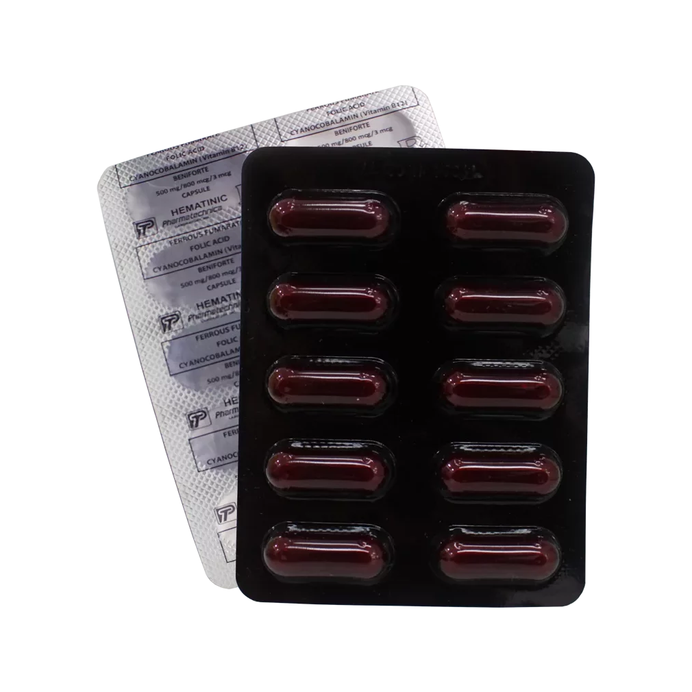 BENIFORTE Ferrous Fumarate / Folic Acid / Vit. B12 500mg / 800mcg